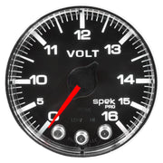 AutoMeter P344318 - GAUGE, VOLTMETER, 2 1/16", 16V, STEPPER MOTOR W/PEAK & WARN, BLK/CHRM, SPEK-PRO 3