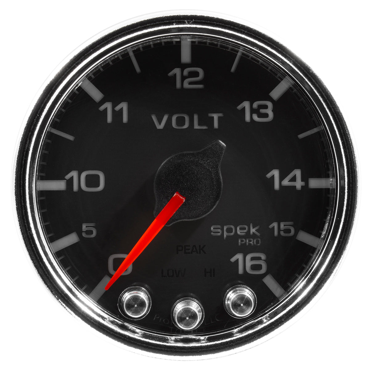AutoMeter P34431 - GAUGE, VOLTMETER, 2 1/16", 16V, STEPPER MOTOR W/PEAK & WARN, BLK/CHRM, SPEK-PRO 3