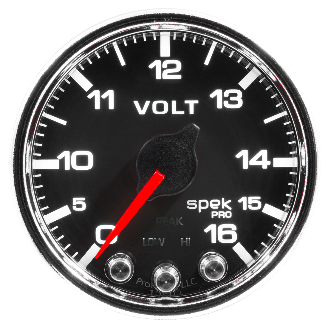 AutoMeter P34431 - GAUGE, VOLTMETER, 2 1/16", 16V, STEPPER MOTOR W/PEAK & WARN, BLK/CHRM, SPEK-PRO 2