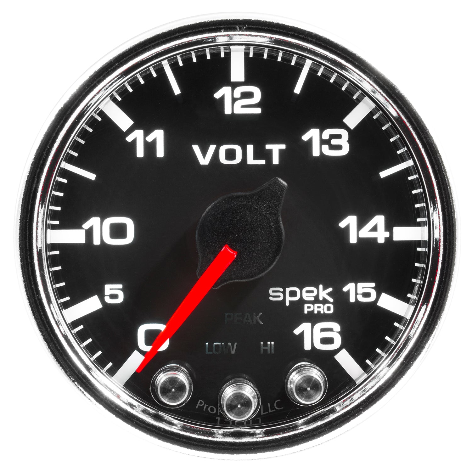 AutoMeter P34431 - GAUGE, VOLTMETER, 2 1/16", 16V, STEPPER MOTOR W/PEAK & WARN, BLK/CHRM, SPEK-PRO 2