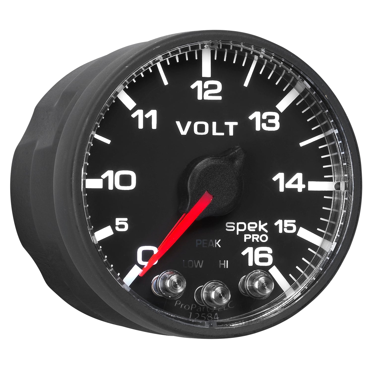 AutoMeter P344328 - GAUGE, VOLTMETER, 2 1/16", 16V, STEPPER MOTOR W/PEAK & WARN, BLK/BLK, SPEK-PRO 1