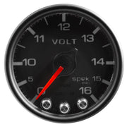 AutoMeter P34432 - GAUGE, VOLTMETER, 2 1/16", 16V, STEPPER MOTOR W/PEAK & WARN, BLK/BLK, SPEK-PRO 4