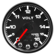 AutoMeter P34432 - GAUGE, VOLTMETER, 2 1/16", 16V, STEPPER MOTOR W/PEAK & WARN, BLK/BLK, SPEK-PRO 3