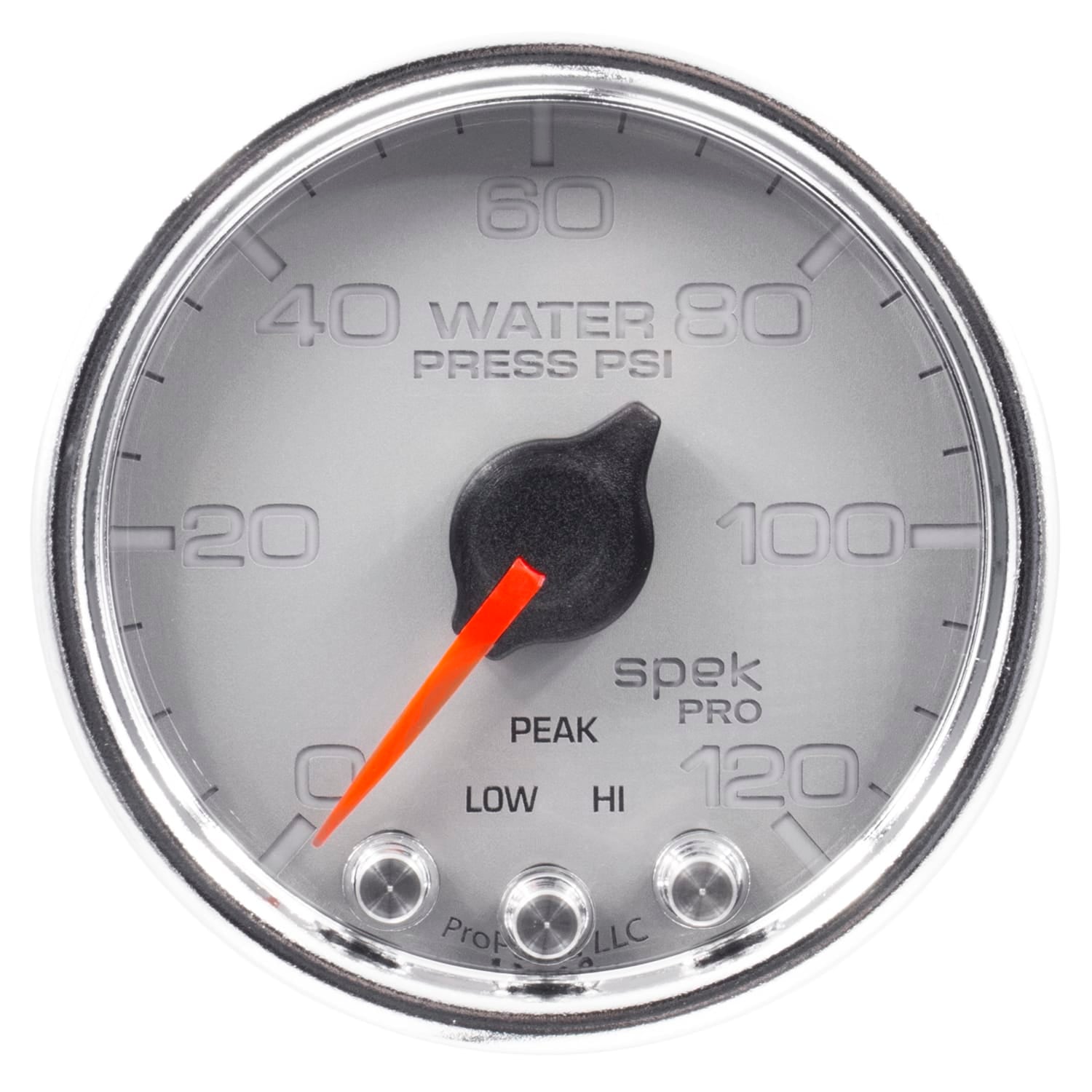 AutoMeter Body AutoMeter P34521 - GAUGE, WATER PRESS, 2 1/16", 120PSI, STEPPER MOTOR W/PEAK & WRN, SLVR/CHRM, SPEK