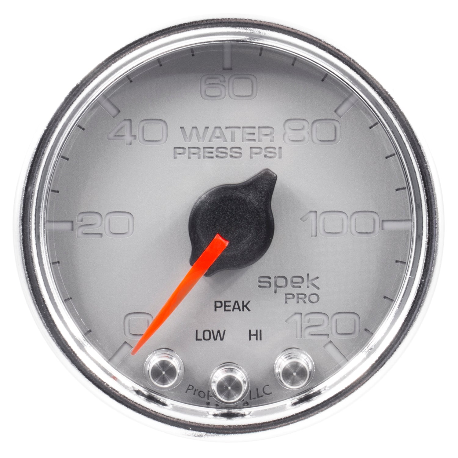 AutoMeter P34521 - GAUGE, WATER PRESS, 2 1/16", 120PSI, STEPPER MOTOR W/PEAK & WRN, SLVR/CHRM, SPEK 4