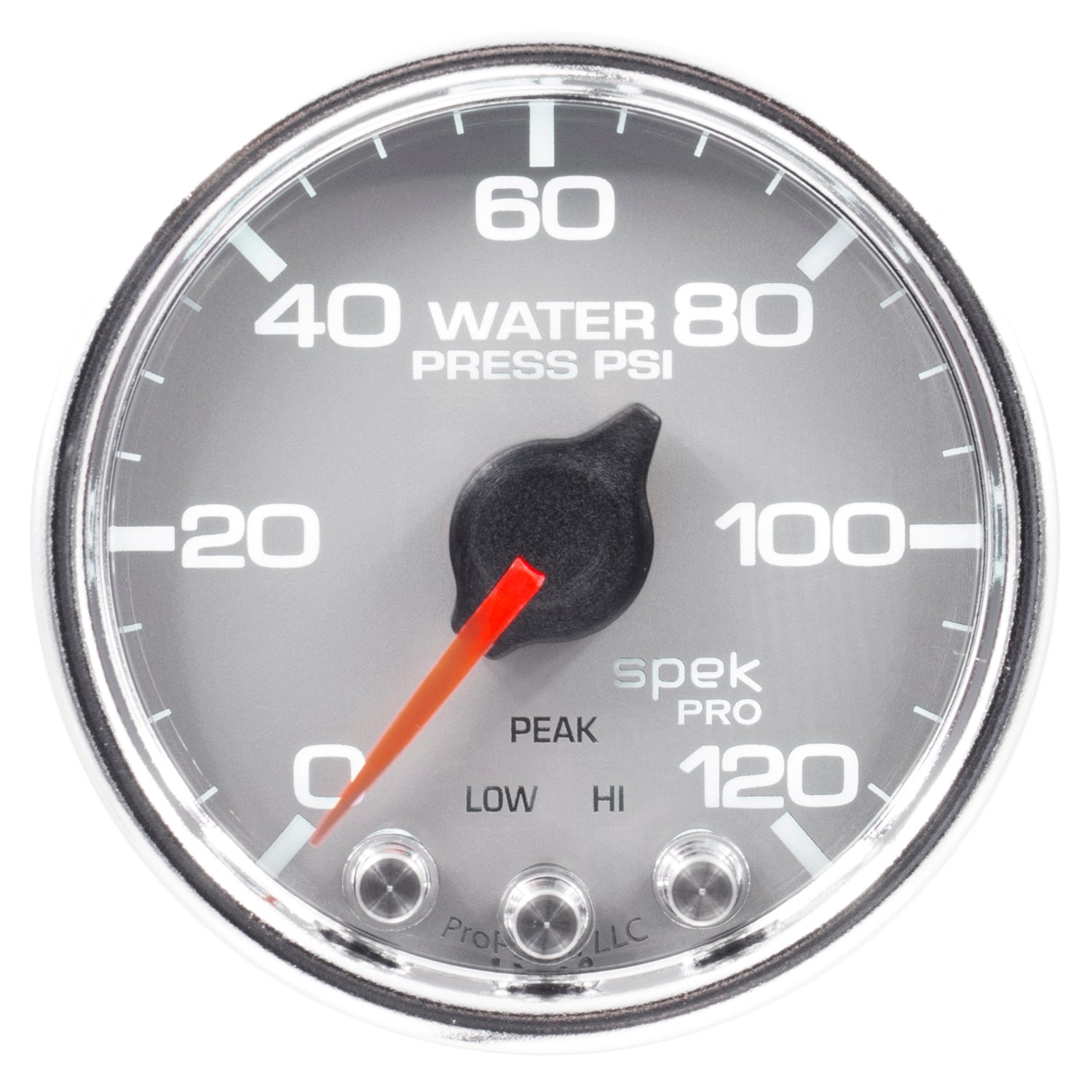 AutoMeter P34521 - GAUGE, WATER PRESS, 2 1/16", 120PSI, STEPPER MOTOR W/PEAK & WRN, SLVR/CHRM, SPEK 3