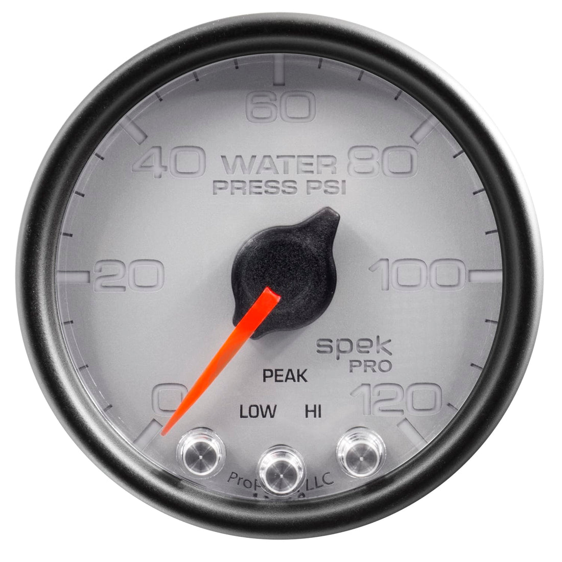 AutoMeter Body AutoMeter P34522 - GAUGE, WATER PRESS, 2 1/16", 120PSI, STEPPER MOTOR W/PEAK & WARN, SLVR/BLK, SPEK