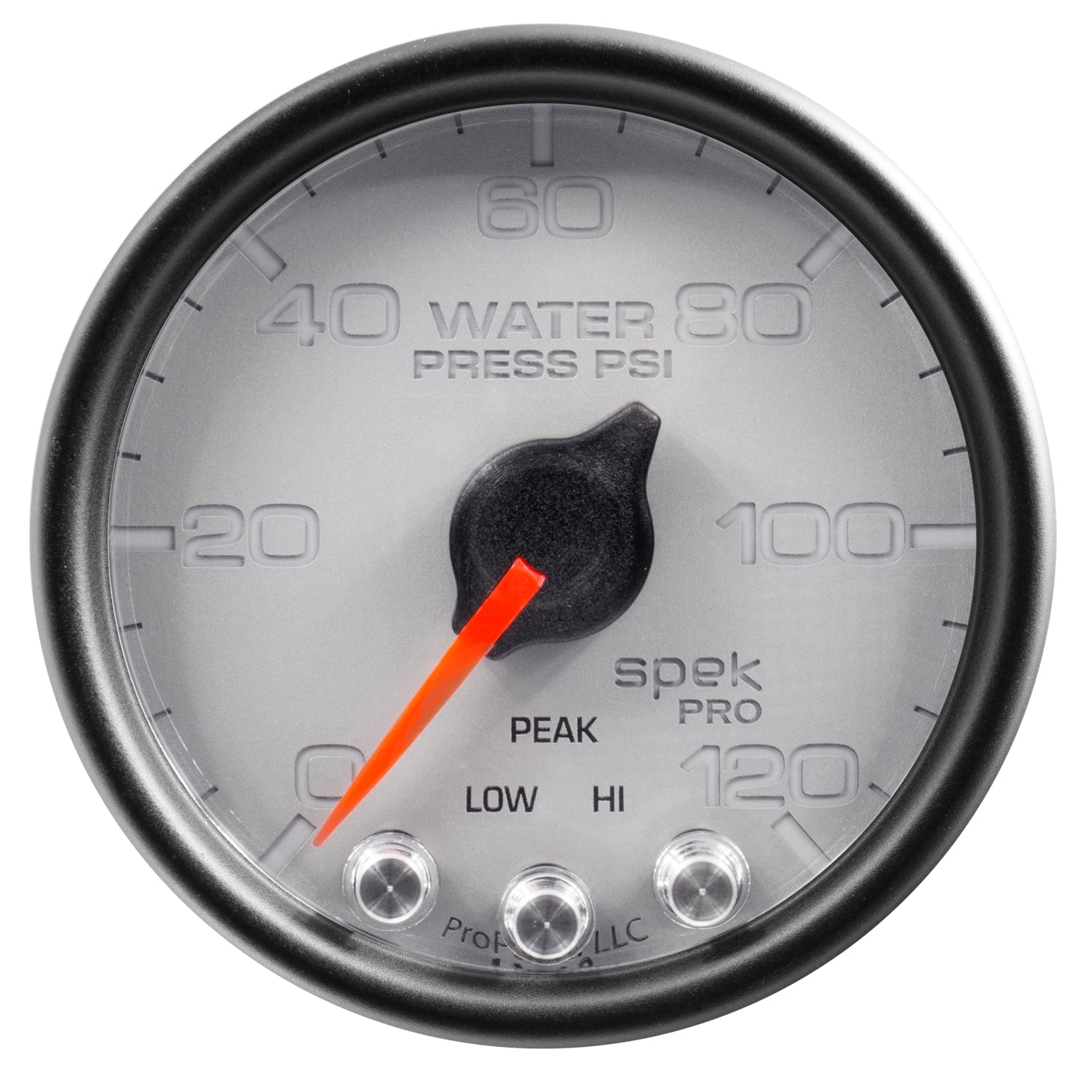AutoMeter P34522 - GAUGE, WATER PRESS, 2 1/16", 120PSI, STEPPER MOTOR W/PEAK & WARN, SLVR/BLK, SPEK 4