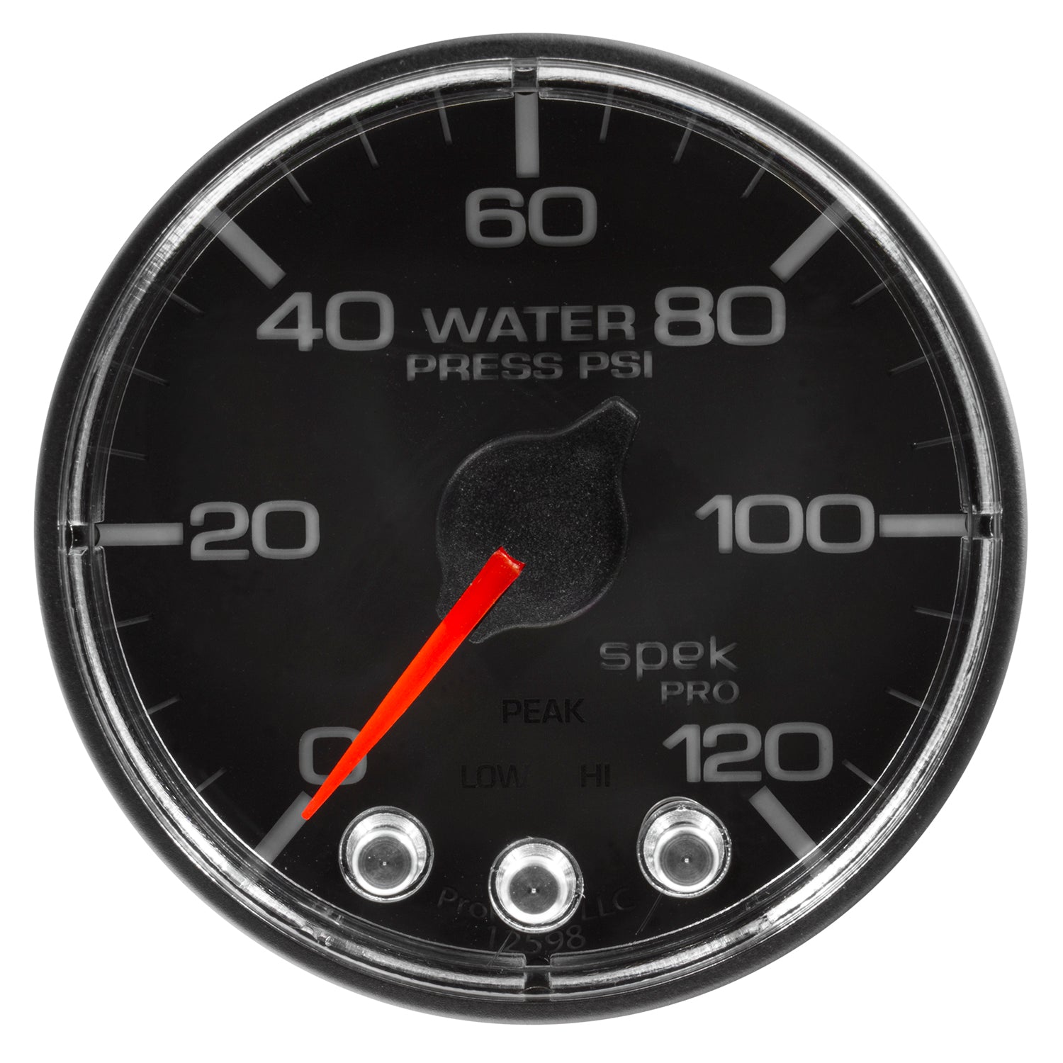 AutoMeter P345318 - GAUGE, WATER PRESS, 2 1/16", 120PSI, STEPPER MOTOR W/PEAK & WARN, BLK/CHRM, SPEK 4