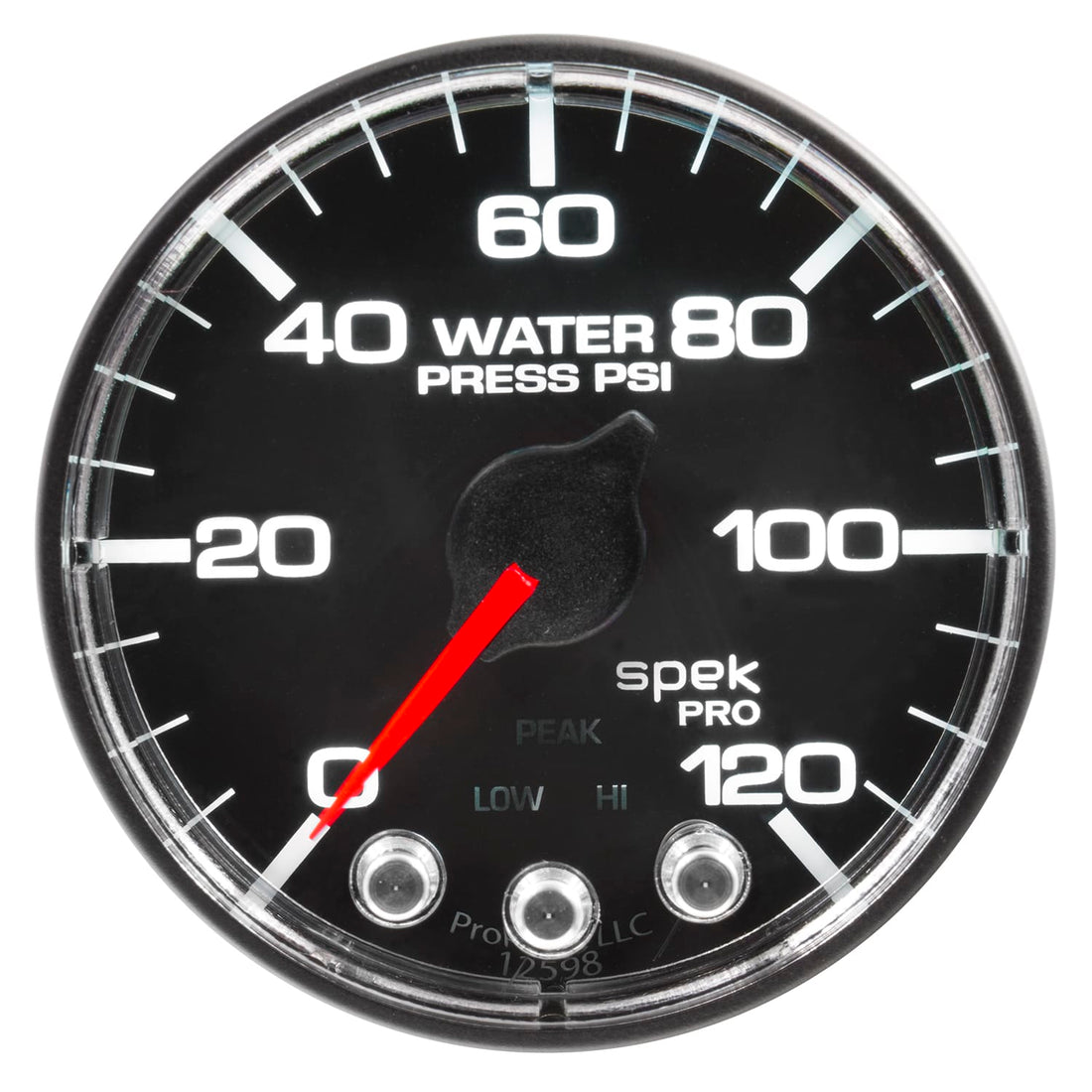 AutoMeter Body AutoMeter P345318 - GAUGE, WATER PRESS, 2 1/16", 120PSI, STEPPER MOTOR W/PEAK & WARN, BLK/CHRM, SPEK