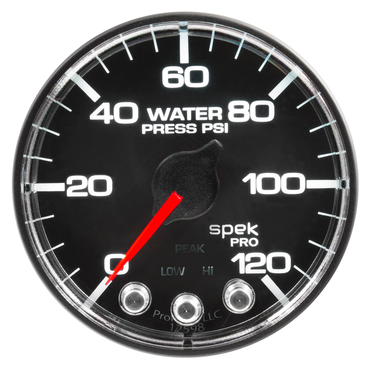 AutoMeter P345318 - GAUGE, WATER PRESS, 2 1/16", 120PSI, STEPPER MOTOR W/PEAK & WARN, BLK/CHRM, SPEK 3
