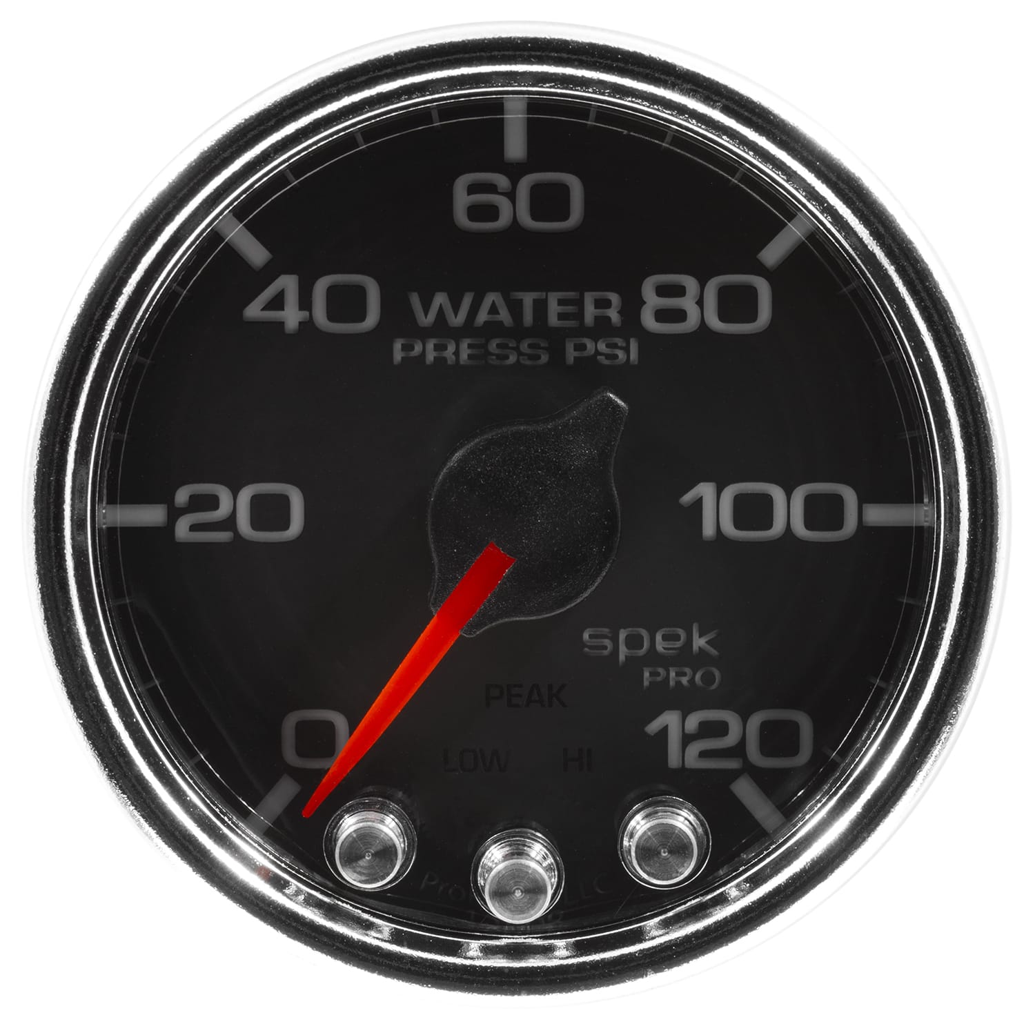 AutoMeter Body AutoMeter P34531 - GAUGE, WATER PRESS, 2 1/16", 120PSI, STEPPER MOTOR W/PEAK & WARN, BLK/CHRM, SPEK