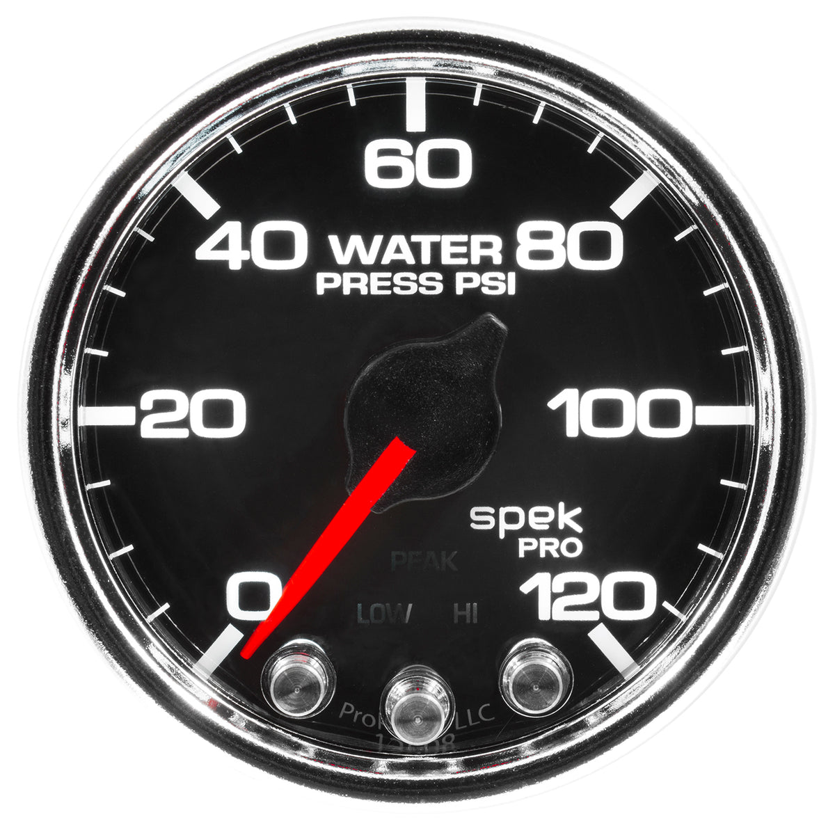 AutoMeter P34531 - GAUGE, WATER PRESS, 2 1/16", 120PSI, STEPPER MOTOR W/PEAK & WARN, BLK/CHRM, SPEK 3