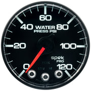 AutoMeter P345328 - GAUGE, WATER PRESS, 2 1/16", 120PSI, STEPPER MOTOR W/PEAK & WARN, BLK/BLK, SPEK 3