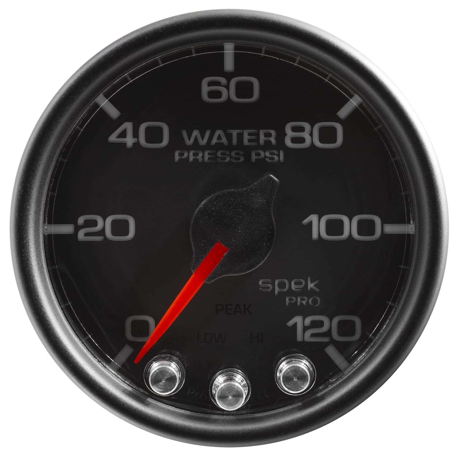 AutoMeter Body AutoMeter P34532 - GAUGE, WATER PRESS, 2 1/16", 120PSI, STEPPER MOTOR W/PEAK & WARN, BLK/BLK, SPEK