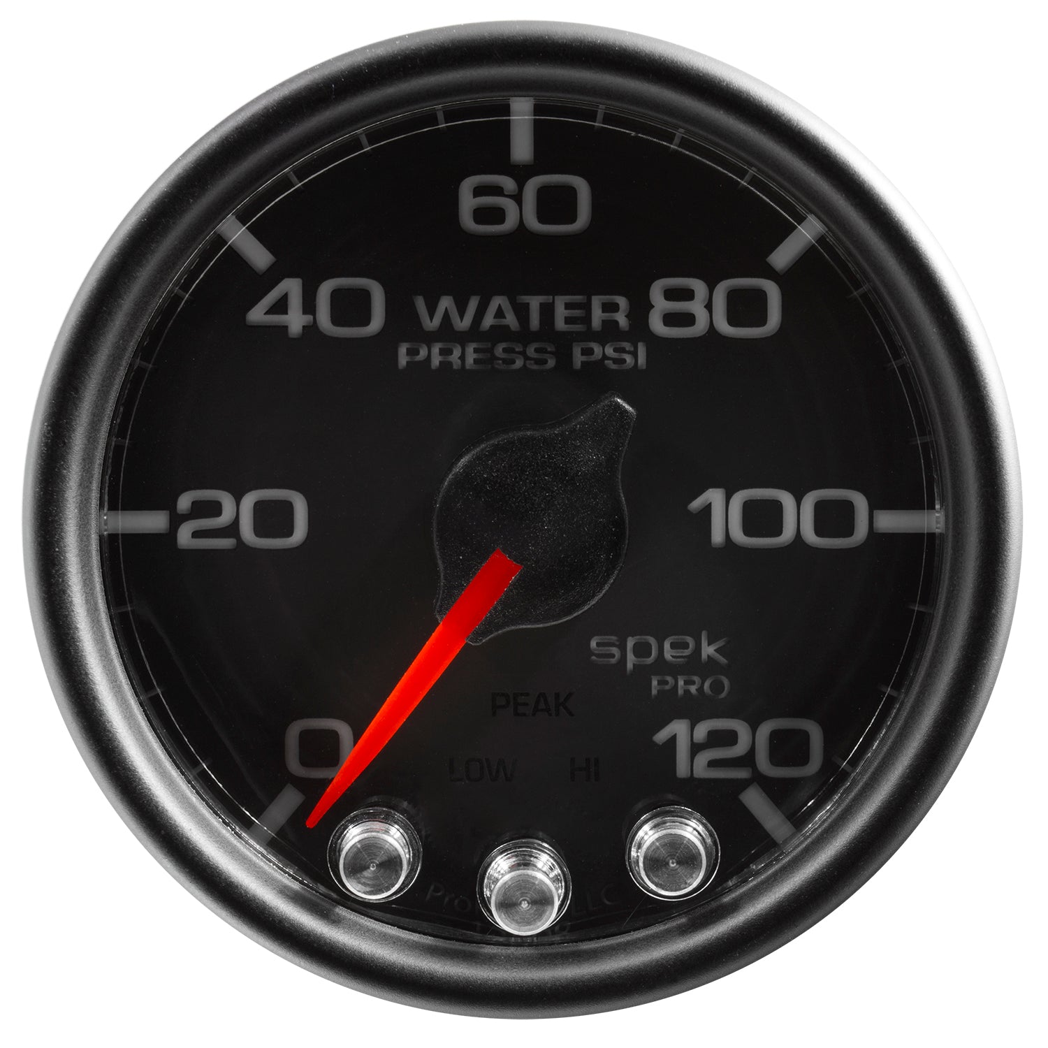 AutoMeter P34532 - GAUGE, WATER PRESS, 2 1/16", 120PSI, STEPPER MOTOR W/PEAK & WARN, BLK/BLK, SPEK 4
