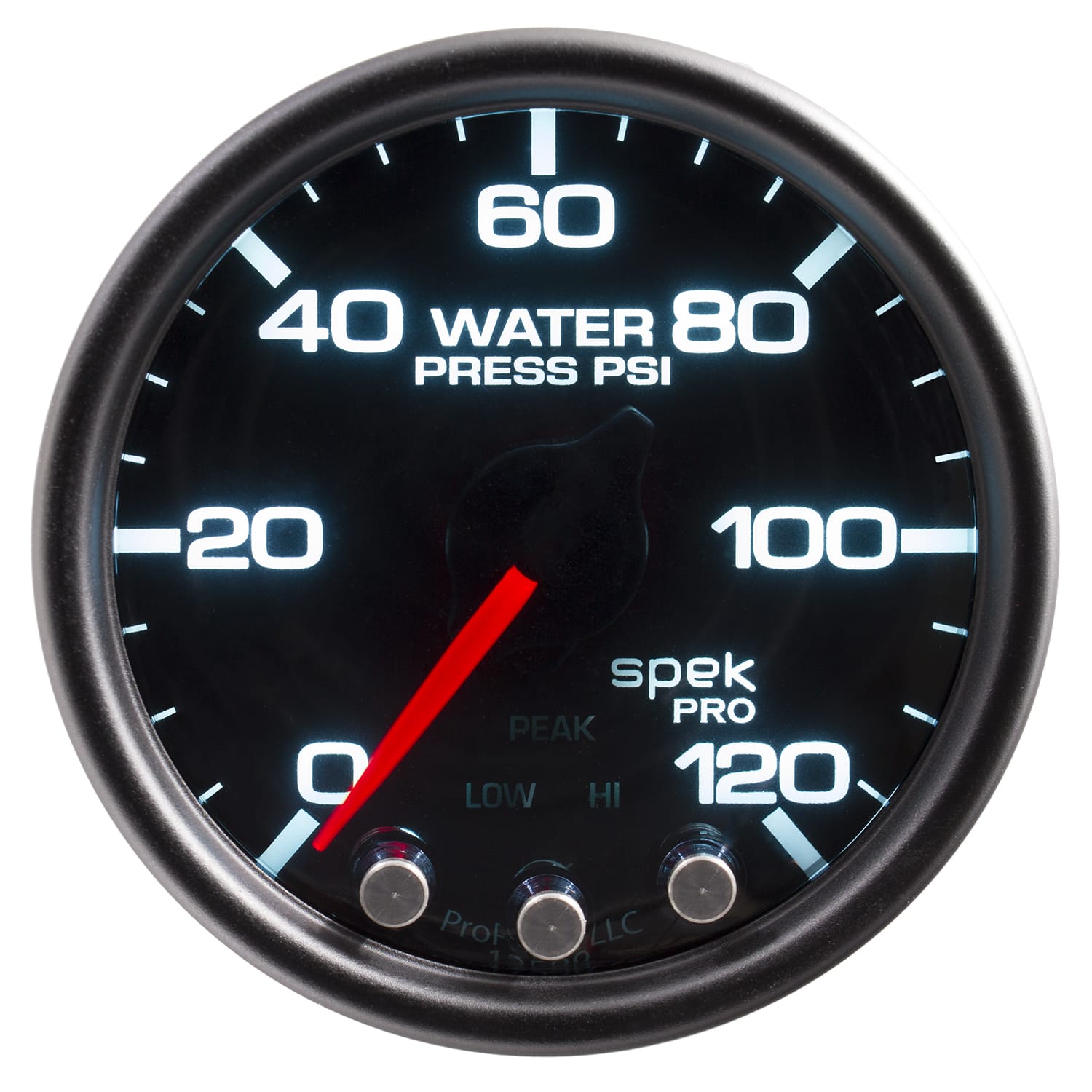 AutoMeter Body AutoMeter P34552 - GAUGE, WATER PRESS, 2 1/16", 120PSI, STEPPER MTR W/PK & WRN, BLK/SMOKE/BLK, SPEK