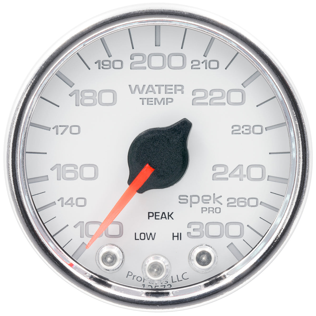 AutoMeter P34611 - GAUGE, WATER TEMP, 2 1/16", 300?F, STEPPER MOTOR W/PEAK & WARN, WHT/CHRM, SPEK 3