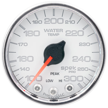 AutoMeter P34611 - GAUGE, WATER TEMP, 2 1/16", 300?F, STEPPER MOTOR W/PEAK & WARN, WHT/CHRM, SPEK 3