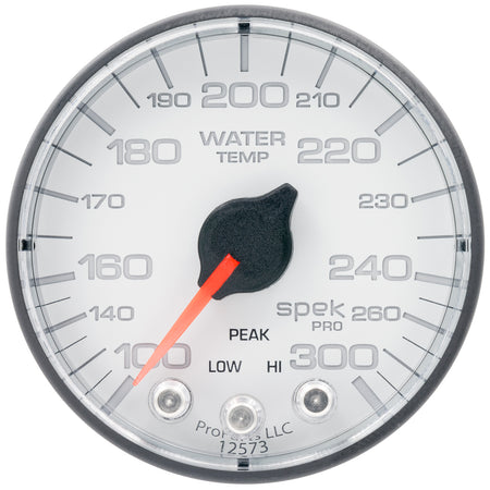 AutoMeter P346128 - GAUGE, WATER TEMP, 2 1/16", 300?F, STEPPER MOTOR W/PEAK & WARN, WHT/BLK, SPEK 3