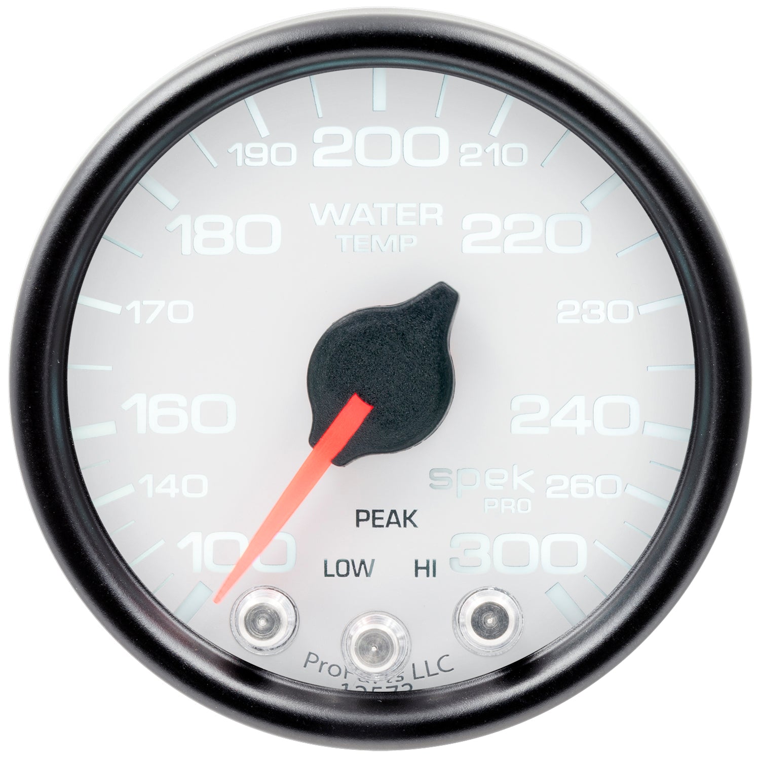 AutoMeter P34612 - GAUGE, WATER TEMP, 2 1/16", 300?F, STEPPER MOTOR W/PEAK & WARN, WHT/BLK, SPEK 4