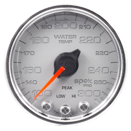 AutoMeter P34621 - GAUGE, WATER TEMP, 2 1/16", 300?F, STEPPER MOTOR W/PEAK & WARN, SLVR/CHRM, SPEK 4