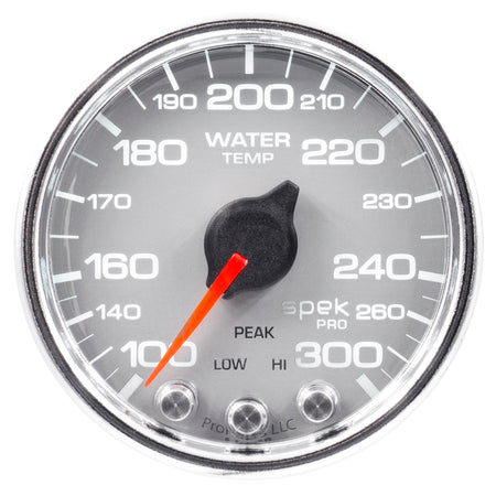 AutoMeter P34621 - GAUGE, WATER TEMP, 2 1/16", 300?F, STEPPER MOTOR W/PEAK & WARN, SLVR/CHRM, SPEK 3