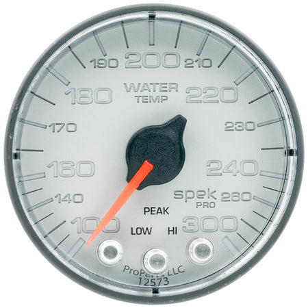 AutoMeter P346228 - GAUGE, WATER TEMP, 2 1/16", 300?F, STEPPER MOTOR W/PEAK & WARN, SLVR/BLK, SPEK 3