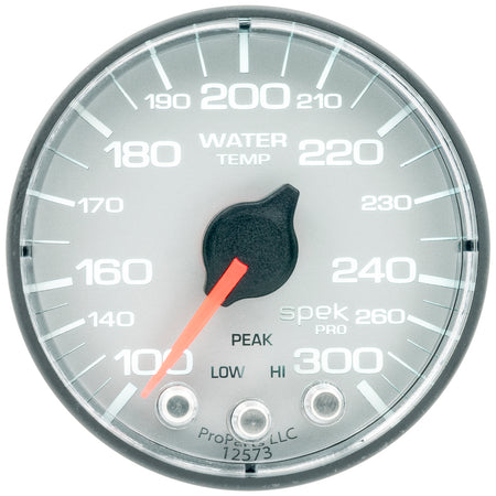 AutoMeter P346228 - GAUGE, WATER TEMP, 2 1/16", 300?F, STEPPER MOTOR W/PEAK & WARN, SLVR/BLK, SPEK 4