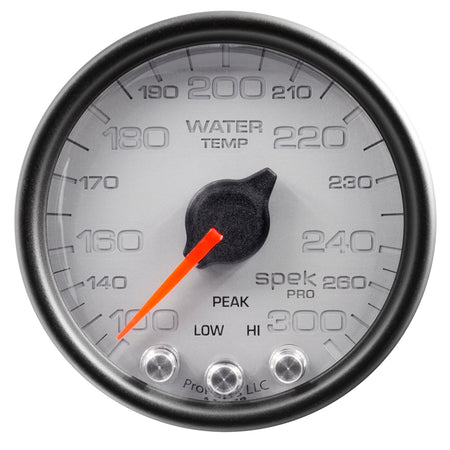 AutoMeter P34622 - GAUGE, WATER TEMP, 2 1/16", 300?F, STEPPER MOTOR W/PEAK & WARN, SLVR/BLK, SPEK 4