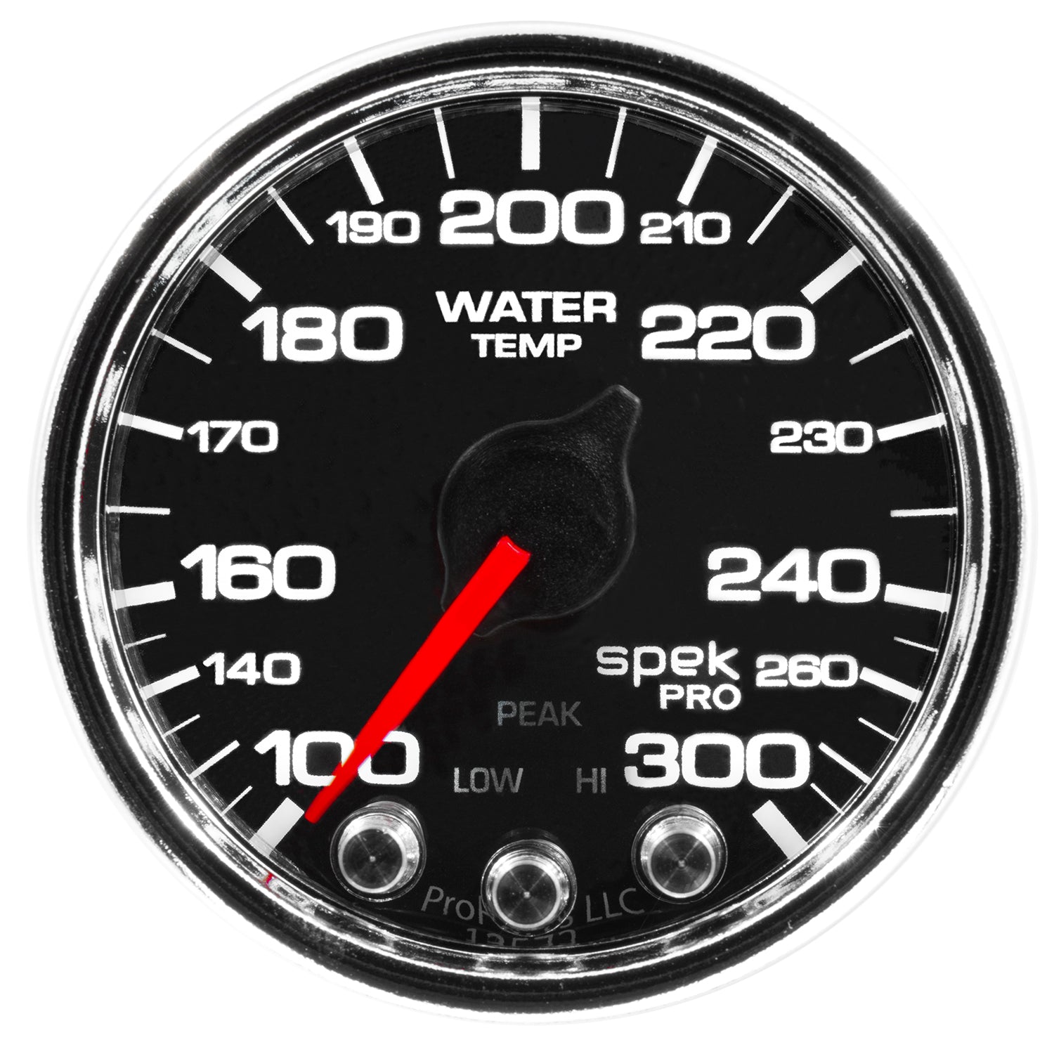 AutoMeter P34631 - GAUGE, WATER TEMP, 2 1/16", 300?F, STEPPER MOTOR W/PEAK & WARN, BLK/CHRM, SPEK 5