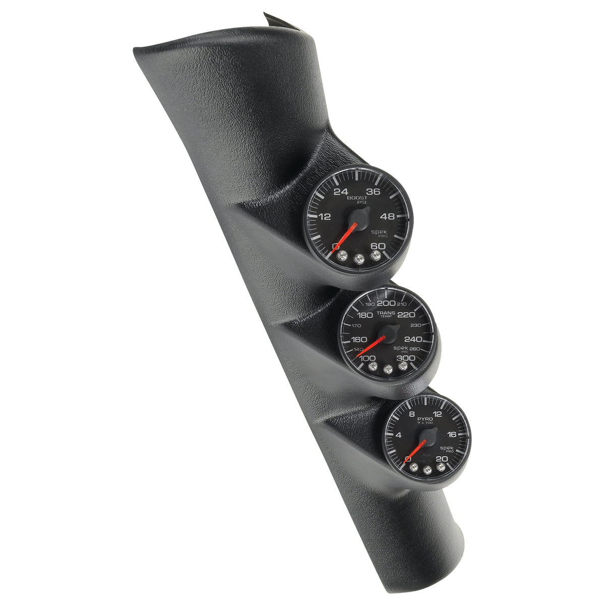 AutoMeter P73000 - DIESEL GAUGE KIT, A-PILLR, RAM 98-02, BST/EGT/TRANS, 60PSI/2K?F/300?F, BLK, SPEK 3
