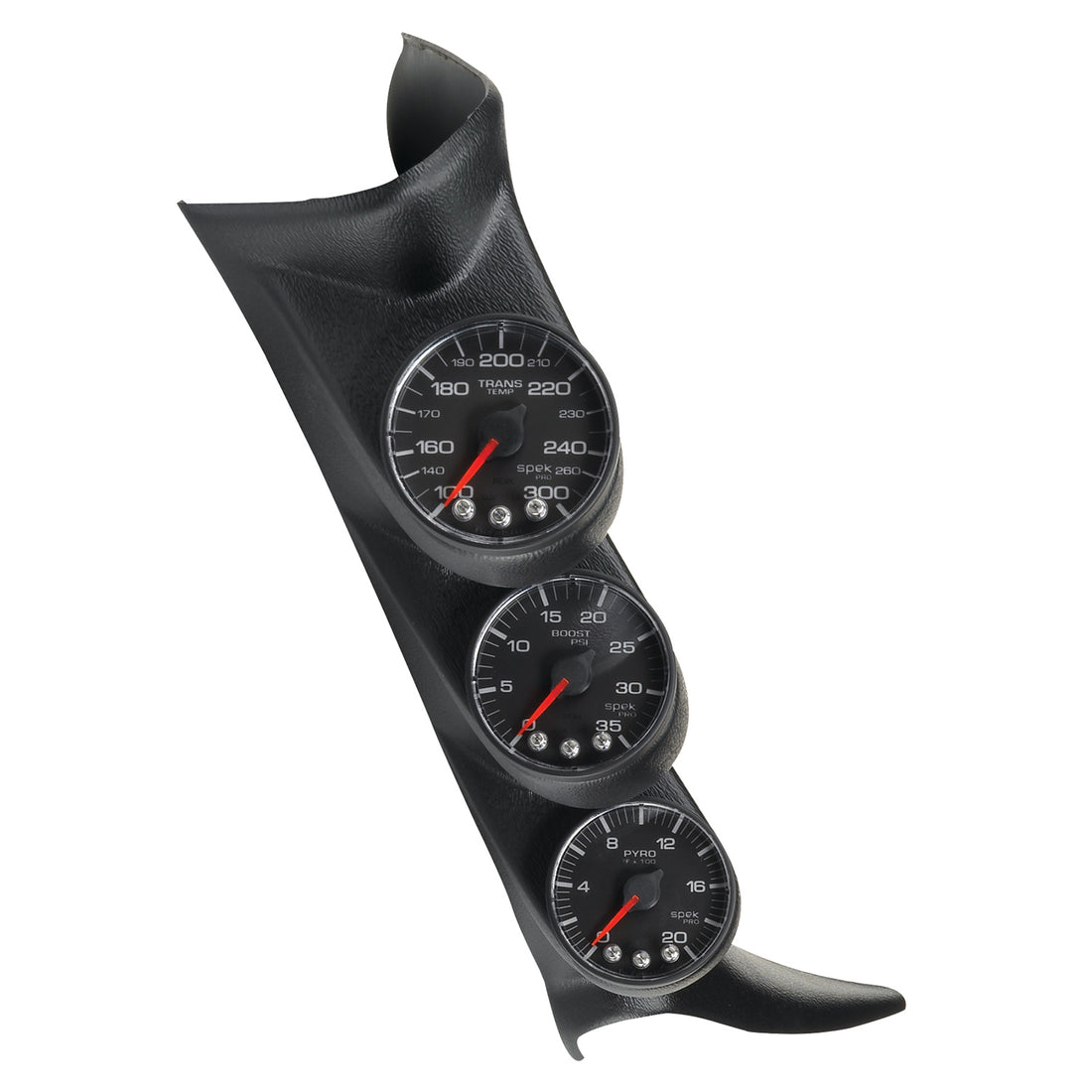 AutoMeter P73020 - DIESEL GAUGE KIT, A-PILLR, GM 01-07, BST/EGT/TRANS, 35PSI/2K?F/300?F, BLK, SPEK 3