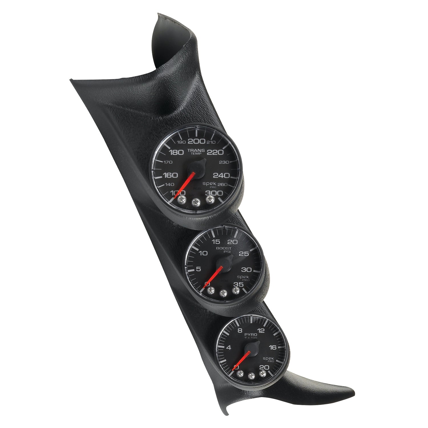 AutoMeter P73020 - DIESEL GAUGE KIT, A-PILLR, GM 01-07, BST/EGT/TRANS, 35PSI/2K?F/300?F, BLK, SPEK 3