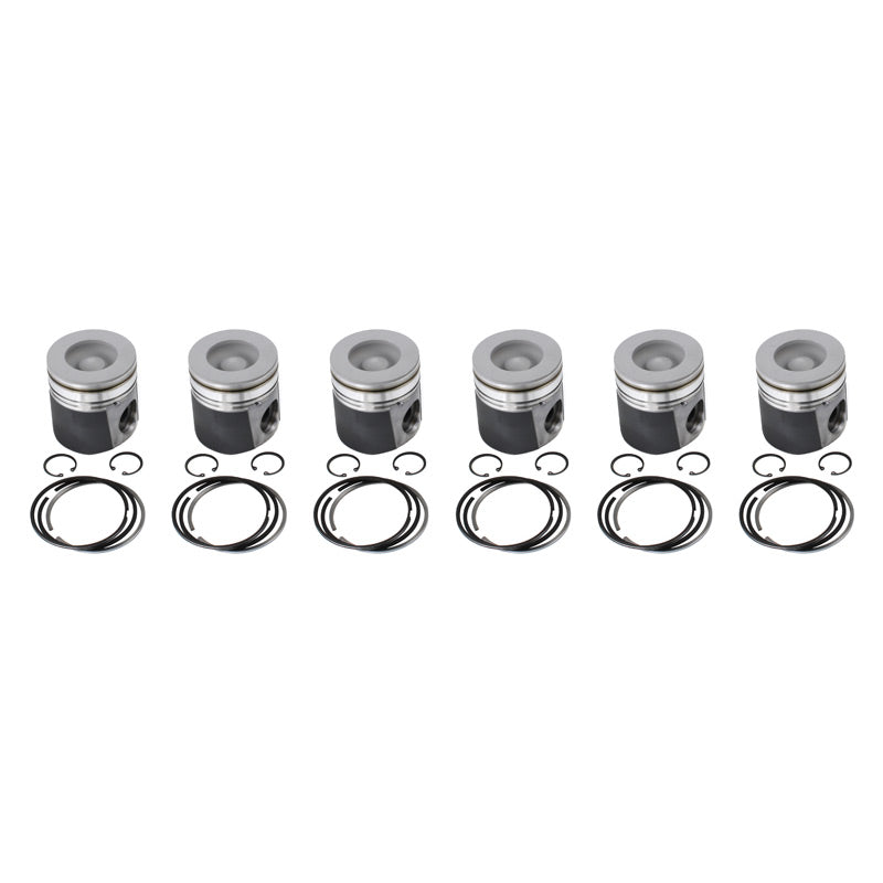 Industrial Injection PDM-03523CC - 1989-1998 12v Cummins Marine Big Bowl Coated & Chamfered Piston Kit (std) 3