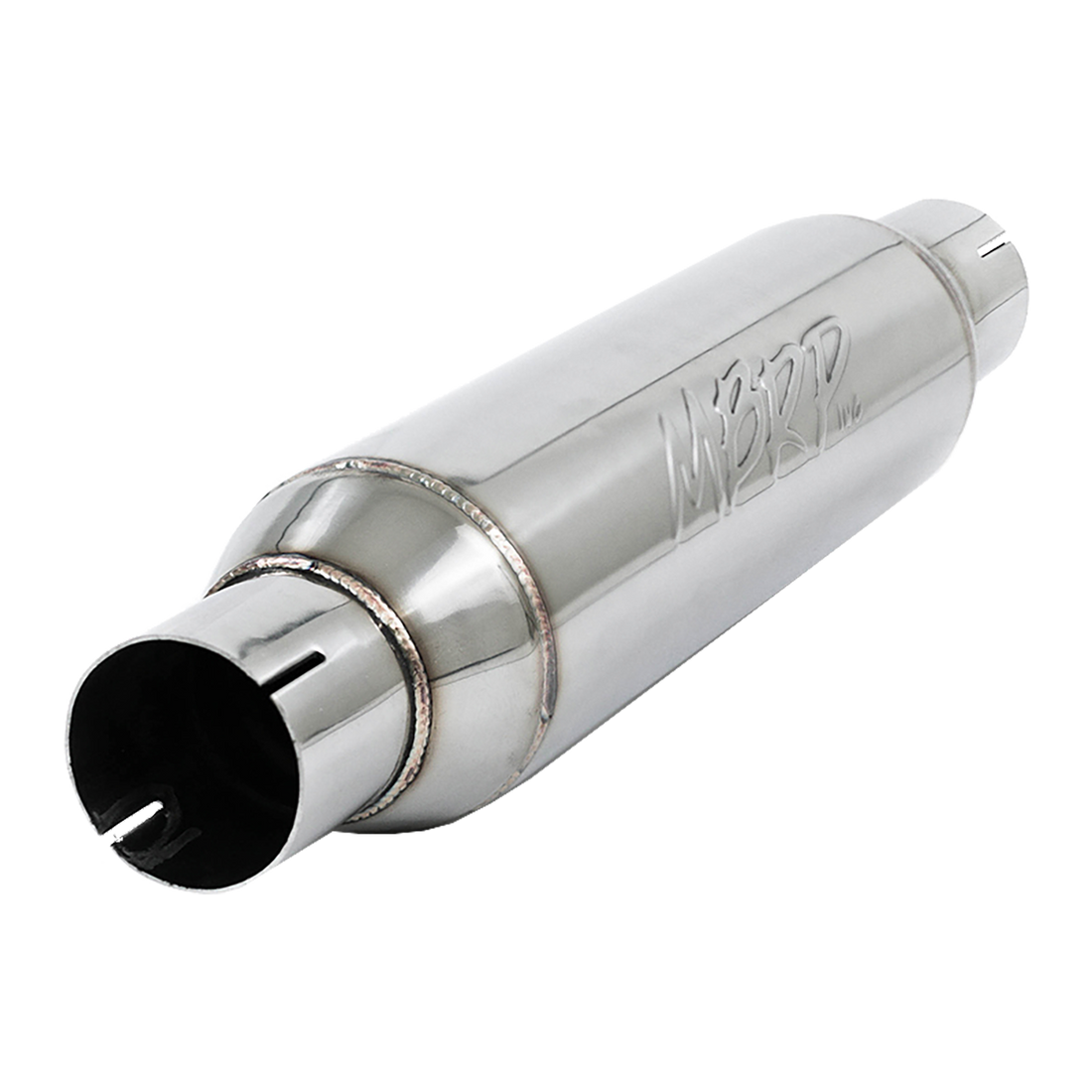 MBRP R1012 - Exhaust Resonator 2.5 Inch Inlet/Outlet 16 Inch Body 20 Inch Overall T304 Stainless Steel MBRP 1