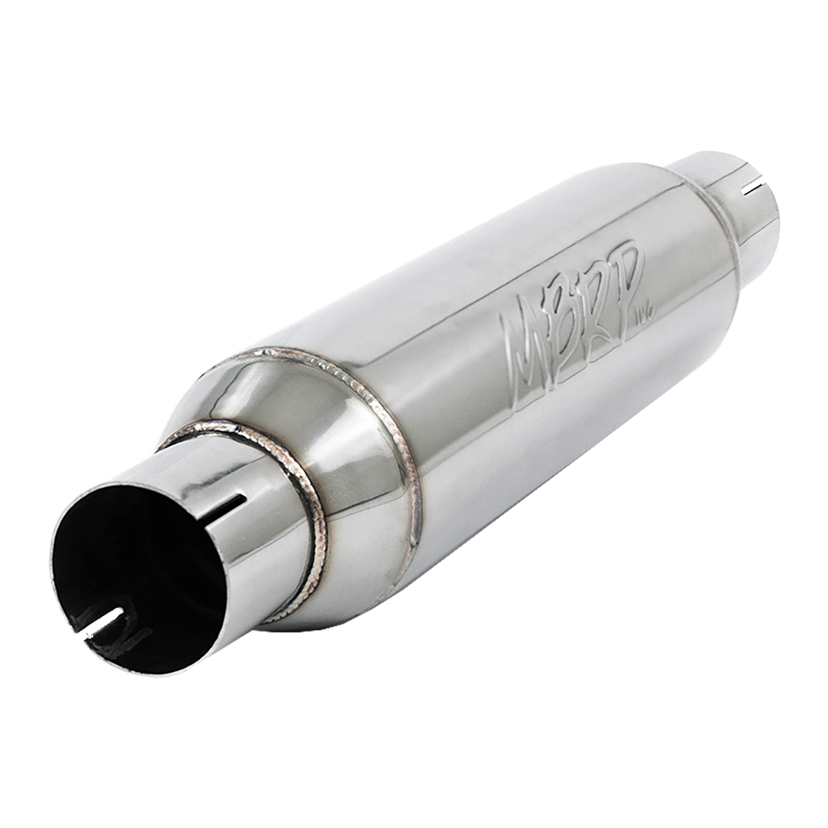 MBRP R1012 - Exhaust Resonator 2.5 Inch Inlet/Outlet 16 Inch Body 20 Inch Overall T304 Stainless Steel MBRP 1