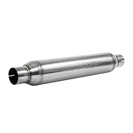 MBRP R1016 - Exhaust Resonator 2.5 Inch Inlet/Outlet 22 Inch Body 26 Inch Overall T304 Stainless Steel MBRP 1