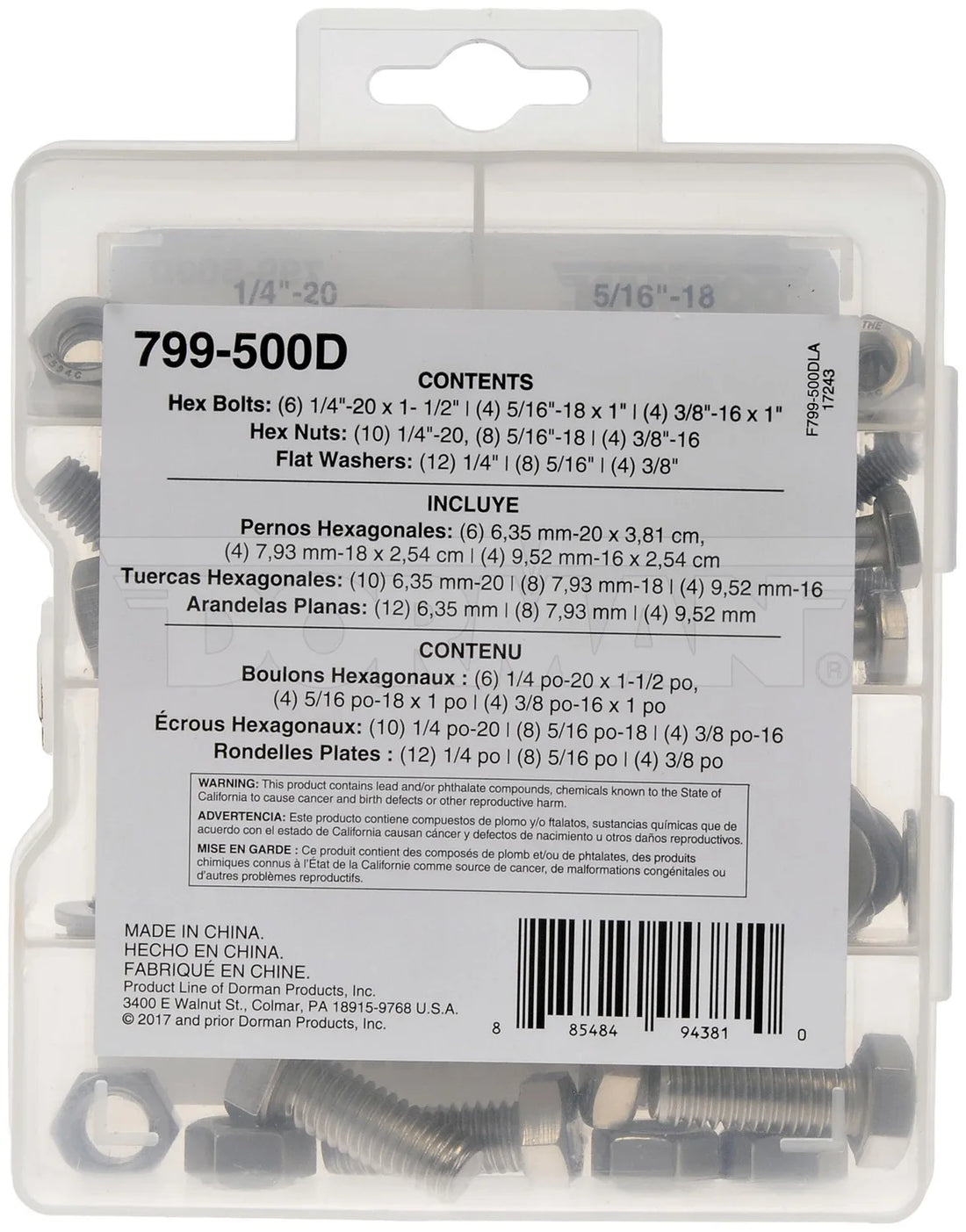 Dorman 799-500D Stainless Steel Hardware Assortment