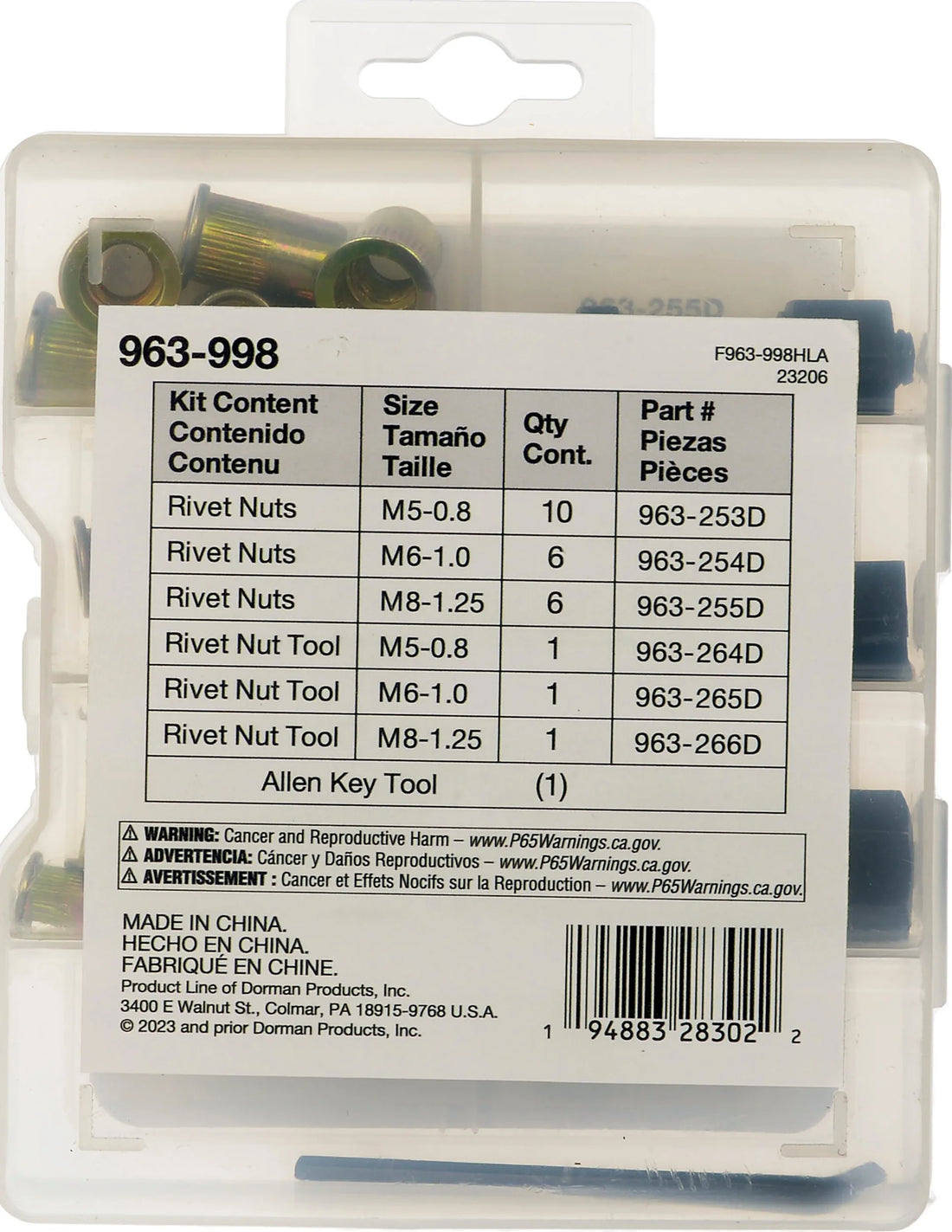 Dorman 963-998 Rivet Nut Tool Kit