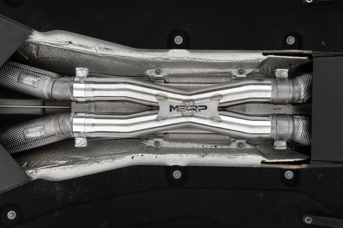 MBRP S3900304 - 12-21 Ferrari 812SF/ 812GTS F12 6.3L/6.5L V12 70mm X-Pipe Kit T304 Stainless Steel MBRP