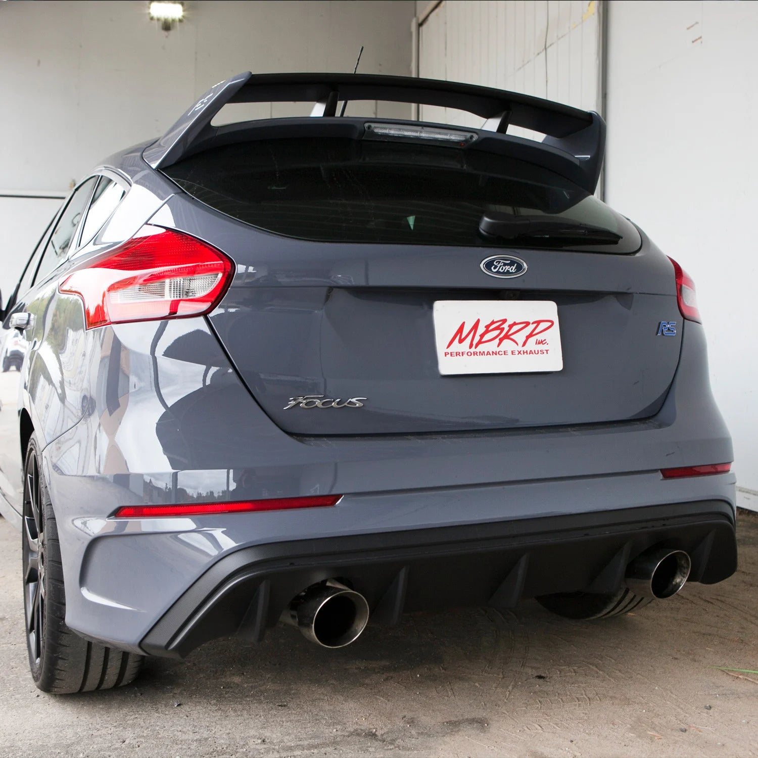 MBRP S4203AL - 3 Inch Cat Back Exhaust System Dual Outlet For 16-18 Ford Focus RS Aluminized Steel MBRP