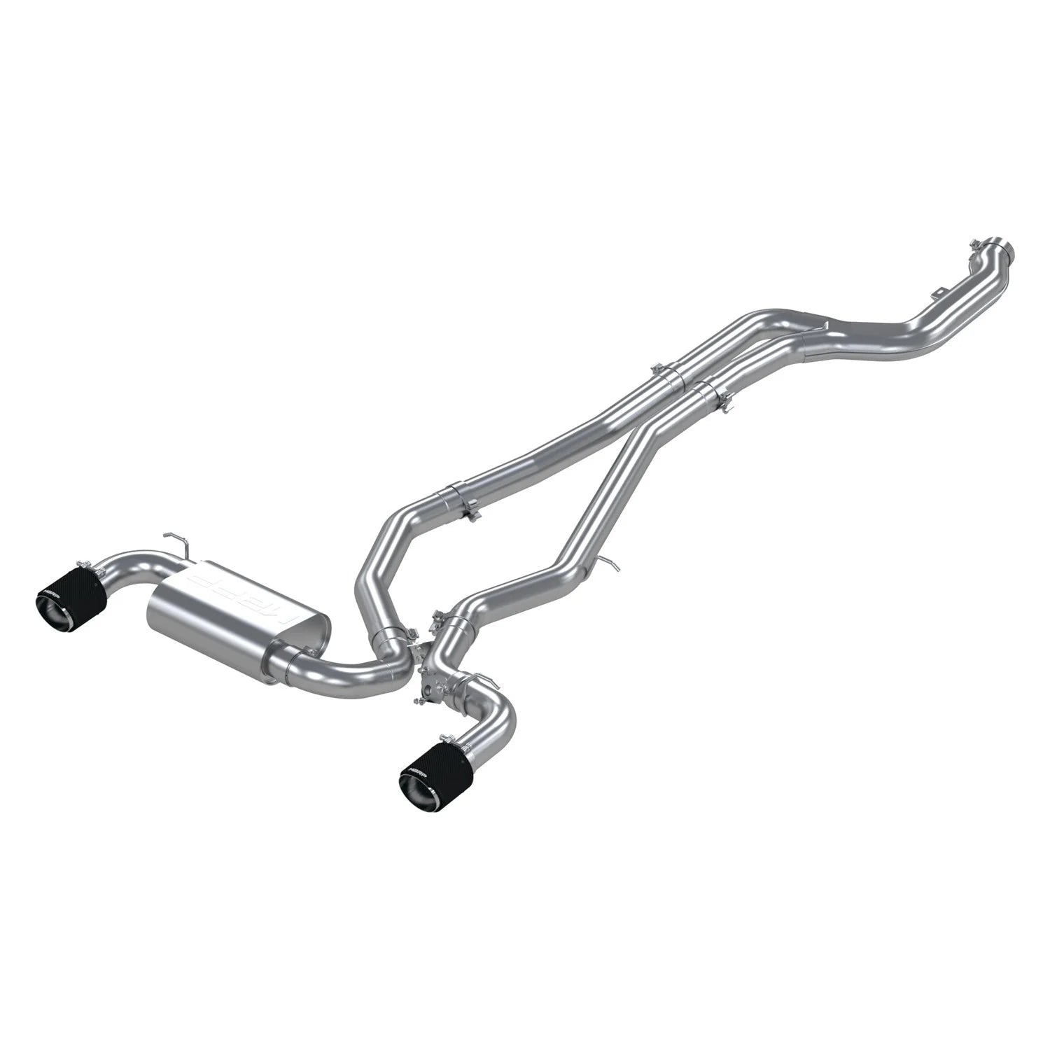 MBRP S43003CF - 20-Up Toyota Supra T304 Stainless Steel 3 inch Cat Back Dual Rear with Carbon Fiber Tips MBRP