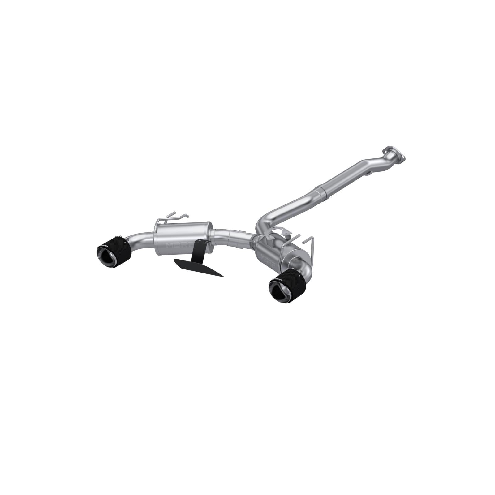 MBRP S43023CF T304 Stainless Steel 3 Inch Cat-Back Dual Split Rear Carbon Fiber Tips
