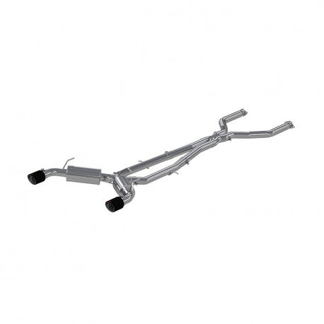 MBRP S44003CF 3 Inch Cat Back Exhaust System Dual Rear T304 Stainless Steel Carbon Fiber Tips