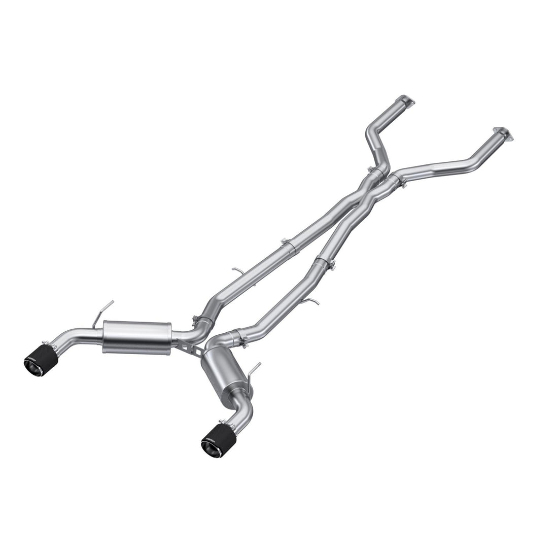 MBRP S44003CF 3 Inch Cat Back Exhaust System Dual Rear T304 Stainless Steel Carbon Fiber Tips