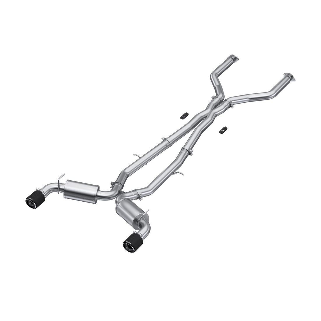 MBRP S44043CF - 3 Inch Cat Back Exhaust System Dual Rear For 17-22 Infiniti Q60 3.0L RWD/AWD T304 Stainless Steel With Carbon Fiber Tips MBRP 1