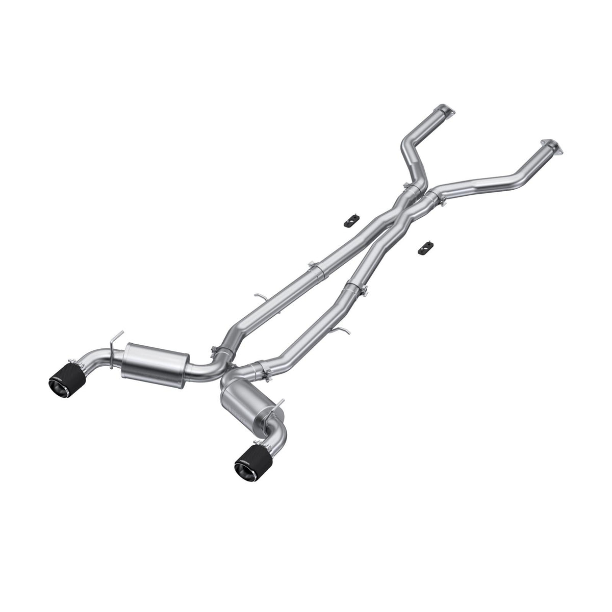 MBRP S44043CF - 3 Inch Cat Back Exhaust System Dual Rear For 17-22 Infiniti Q60 3.0L RWD/AWD T304 Stainless Steel With Carbon Fiber Tips MBRP 1