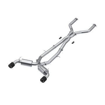 MBRP S44043CF - 3 Inch Cat Back Exhaust System Dual Rear For 17-22 Infiniti Q60 3.0L RWD/AWD T304 Stainless Steel With Carbon Fiber Tips MBRP 1