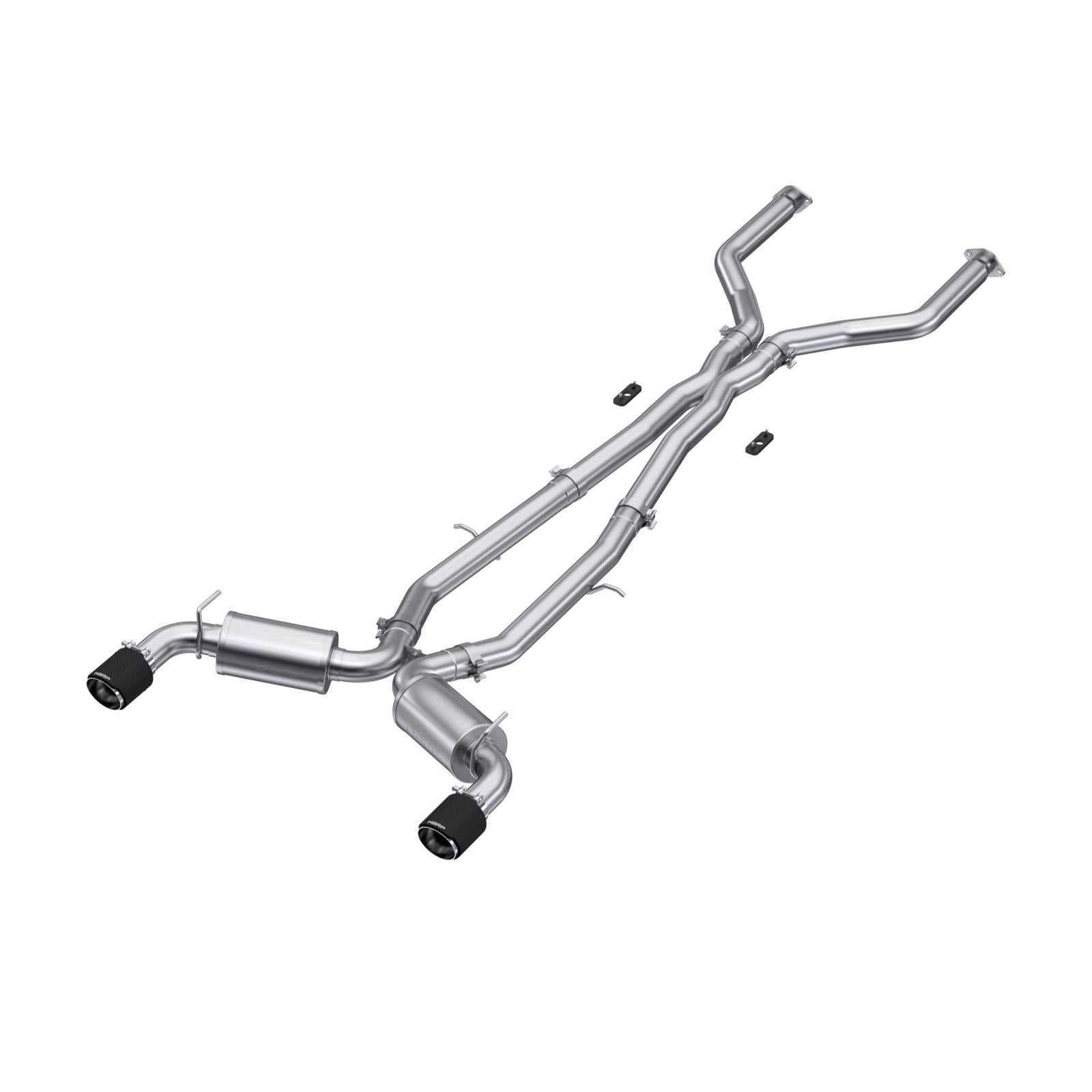 MBRP S44043CF - 3 Inch Cat Back Exhaust System Dual Rear For 17-22 Infiniti Q60 3.0L RWD/AWD T304 Stainless Steel With Carbon Fiber Tips MBRP 1